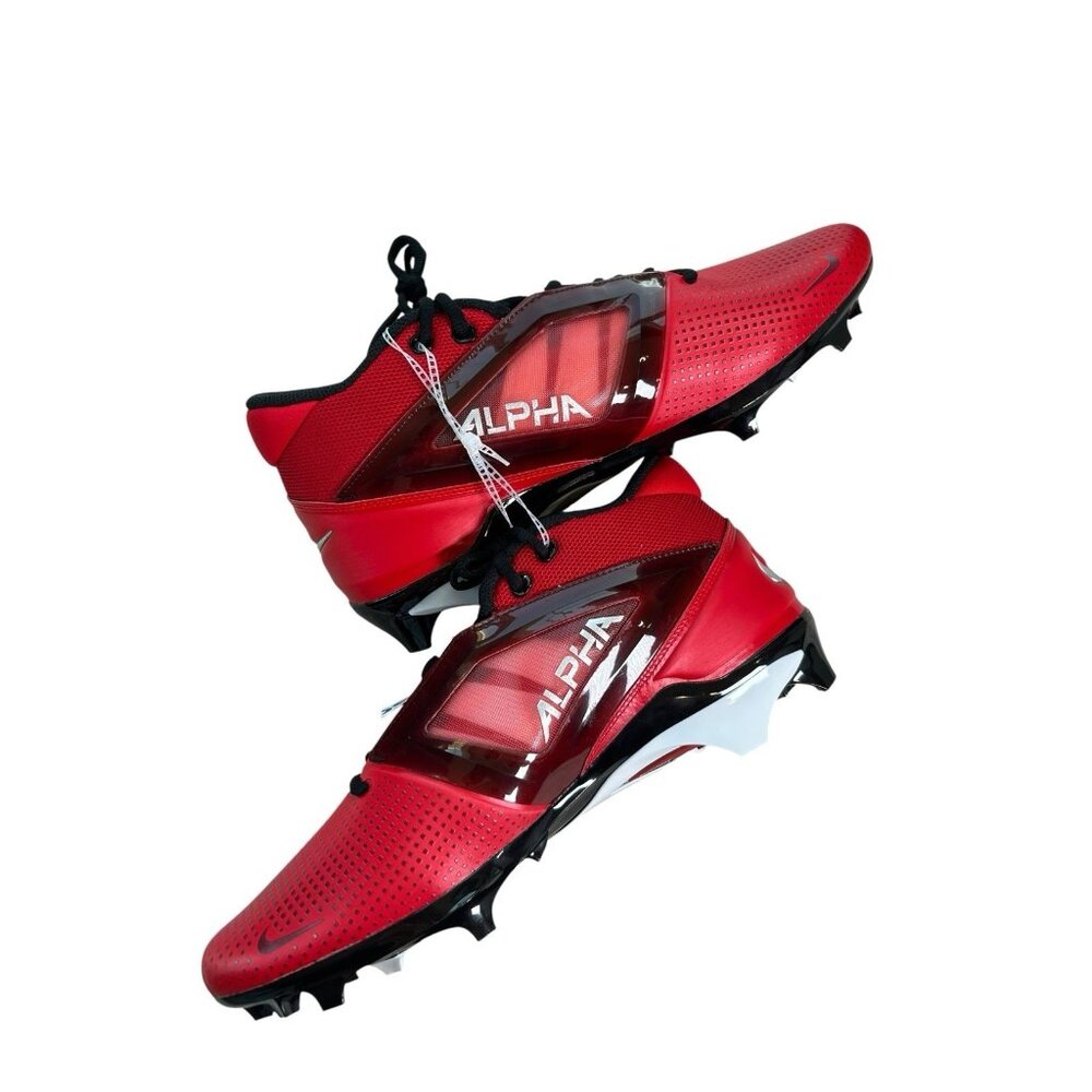 NEW Nike Alpha Menace 4 Pro Football Cleats Red White FD7037-600 Men’s Sz 12
